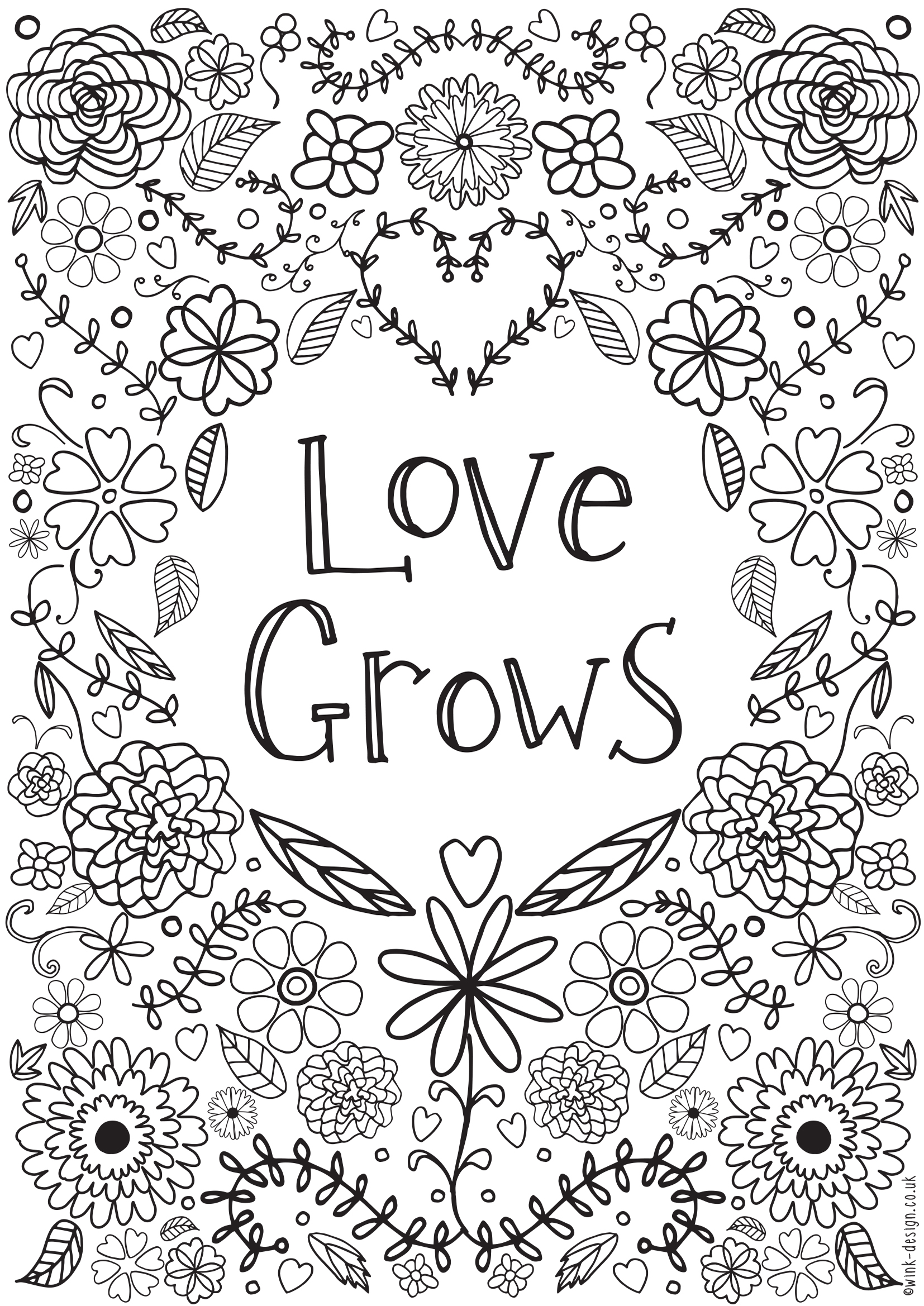 Free Adult Floral Coloring Page! - The Graphics Fairy