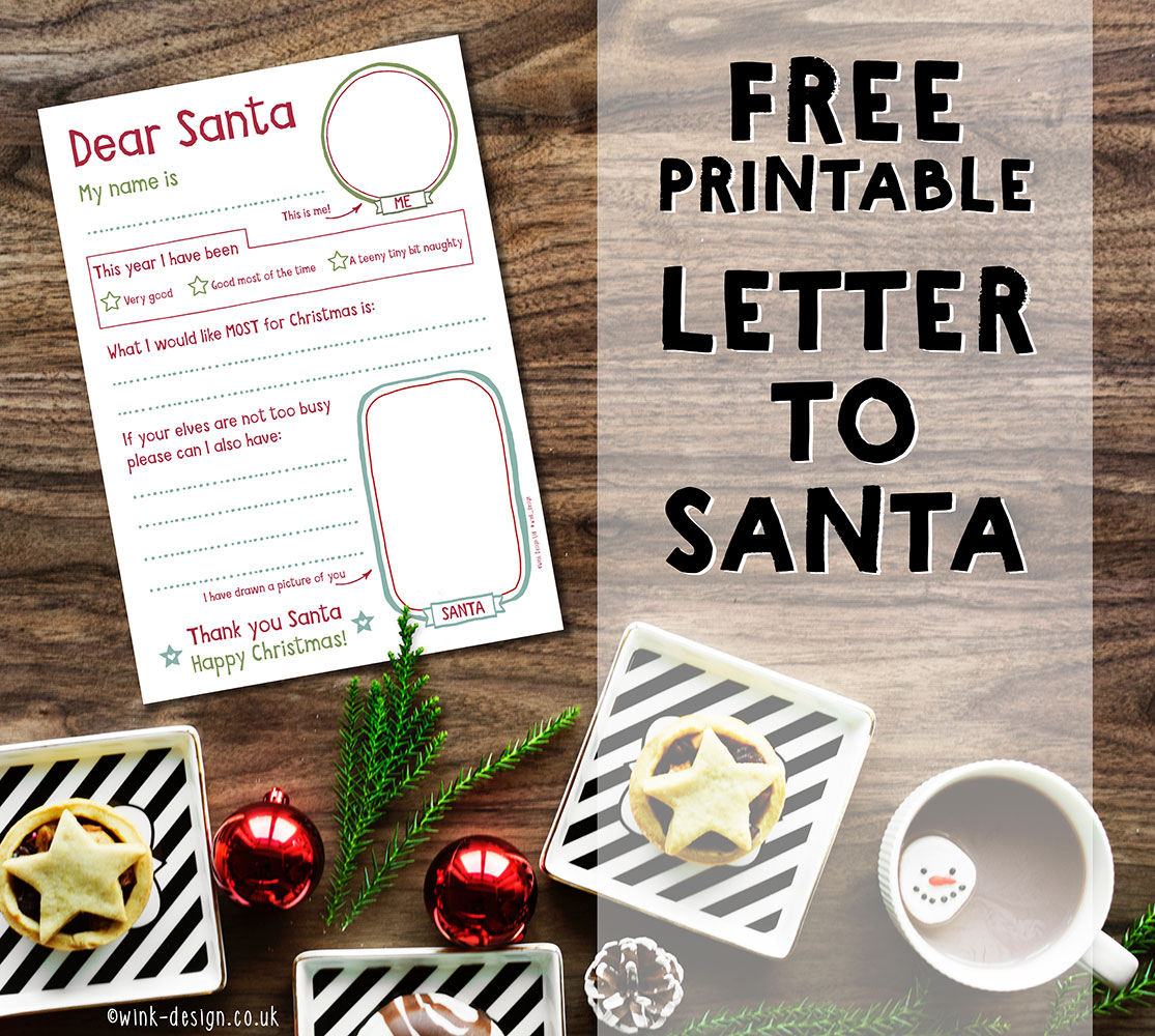 Free Printable Letter to Santa by Wink Design 